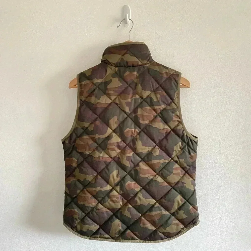 J.‎ Crew Excursion Quilted Down Camo Vest Sz M